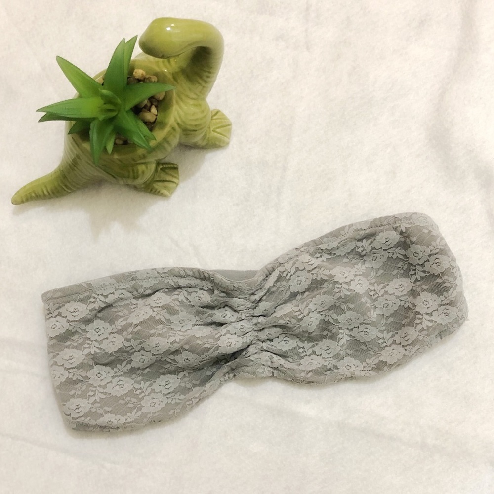 ⭐️2/$10 ⭐️  VS Pink • Grey Lace Bandeau Size Large